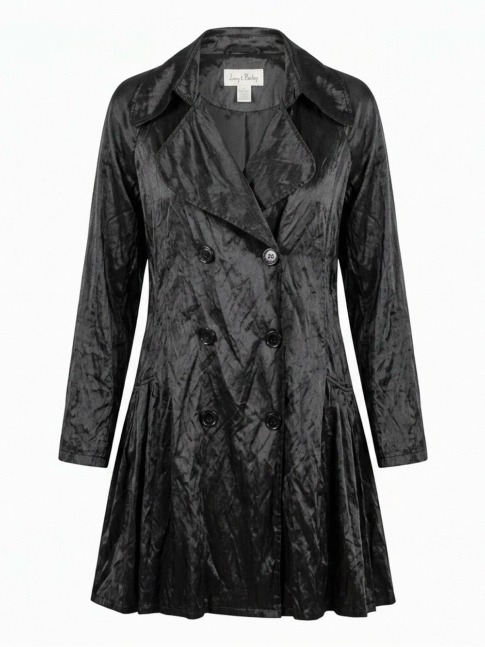 Joseph Ribkoff Black Double-Breasted Trench Coat - Size 14